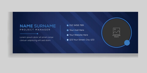 Professional Modern and Minimal business and corporate Email Signatures Template with personal social media cover photo design
