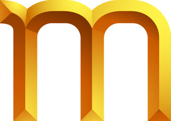 Alphabet gold colour style