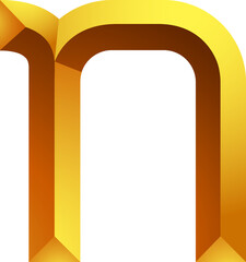 Alphabet gold colour style