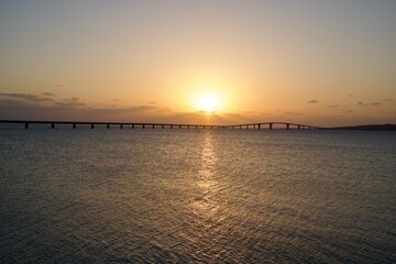 Sunset light and the calm sea of Miyako Island