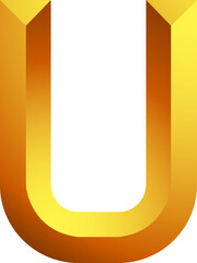 Alphabet gold colour style