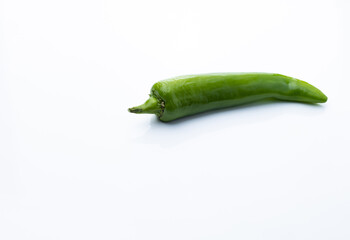 green chili isolated on white background. homemade vegetables 