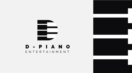 Letter D piano logo Design template