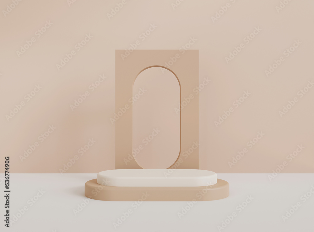 Poster empty cylinder podium on minimal background. abstract minimal scene with geometrical forms. design f