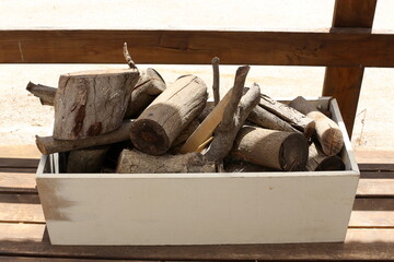 Fototapeta na wymiar Firewood prepared for the winter.