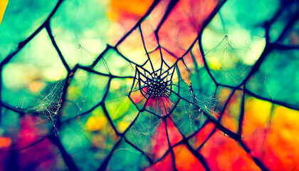 Colored spider web