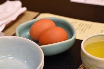 ホテルの朝食生卵