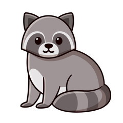 Cute cartoon raccoon illustration