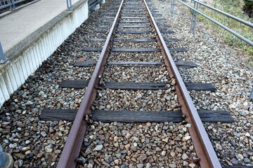 Naklejka premium 山陰本線余部駅鉄橋線路