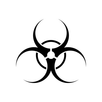 Biohazard silhouette icon, flat vector illustration for graphic design.