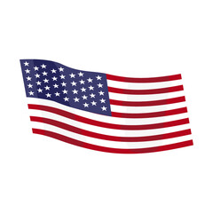 American waving flag vector icon