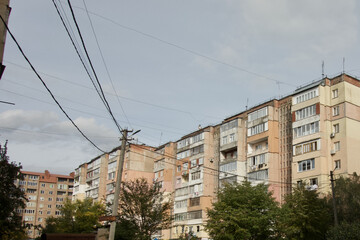 Fototapeta na wymiar Block of flats in Ukraine. Kolomyia. 