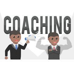 business african coaching design character on white background