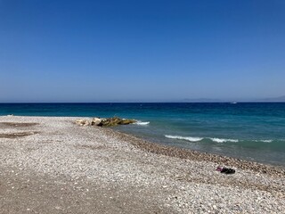 Fototapeta na wymiar A beach in Ixia, Rhodes Island, Greece