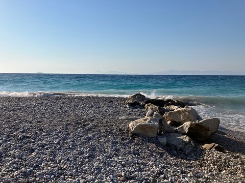 A beach in Ixia, Rhodes Island, Greece