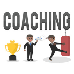 business african coaching design character on white background