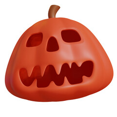 Halloween pumpkin ghost isolated. 3D rendering