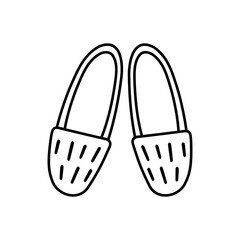 Cute hand drawn doodle winter warm Slippers. Vector illustration for greeting cards, posters, stickers and seasonal design.