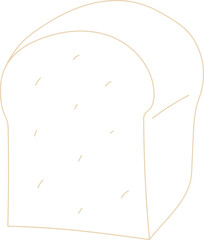 Bread Loaf Line Illustration Toast