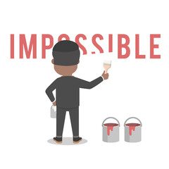 business african nothing is impossible design character on white background