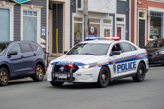 ST. JOHN'S, NEWFOUNDLAND AND LABRADOR, CANADA – OCTOBER 8, 2022. The one of the marked patrol cars of the policing service for Newfoundland and Labrador, taken on October 8, 2022, in St. John's.
