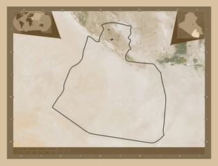 Al-Muthannia, Iraq. Low-res satellite. Major cities