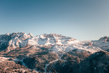 mountains in the snow