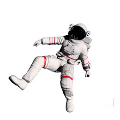 Astronaut, with transparent background, 3D rendering.