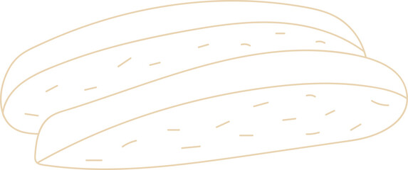 Garlic Sliced Bread Line Illustration
