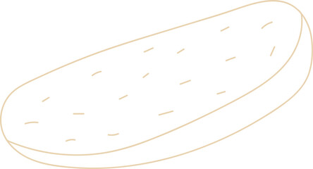 Garlic Sliced Bread Line Illustration