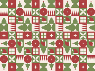 christmas geometric background pattern seamless abstract vector template holiday ornament winter art