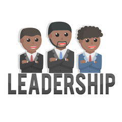business african leadership character with text