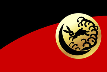 うさぎの家紋の年賀状2023（文字なし）