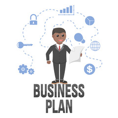 business african plan design character with text