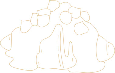 Macadamia Croissant Toast Line Illustration