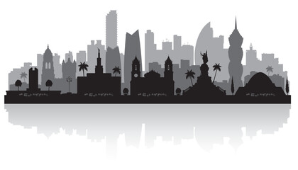 Panama city skyline silhouette