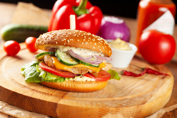 Perfect burger classic burger american cheeseburger