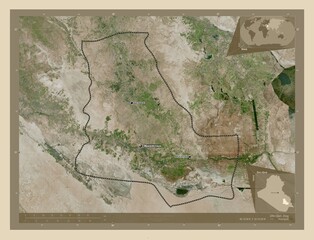 Dhi-Qar, Iraq. High-res satellite. Labelled points of cities