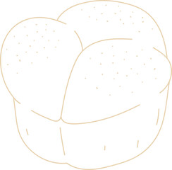 Soft Bread Bun Line Illustration