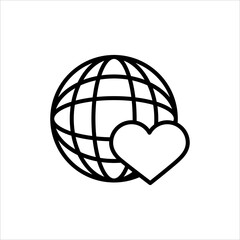 Art illustration abstract icon logo charity and solidarity emblem symbol earth love heart