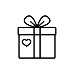 Art illustration icon logo charity and solidarity symbol of box gift and love
