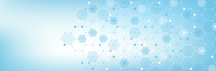 Health care and medical pattern innovation concept background design. Abstract geometric hexagons shape medicine and science background. Vector illustration