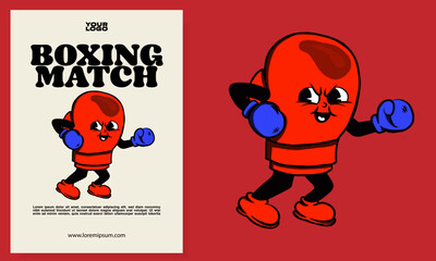 MOXING MATCH POSTER FLYERS ILLUSTRATION