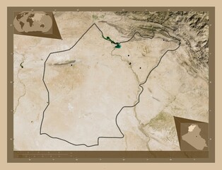 Ninawa, Iraq. Low-res satellite. Major cities