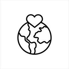 Art illustration abstract icon logo charity and solidarity emblem symbol earth love heart