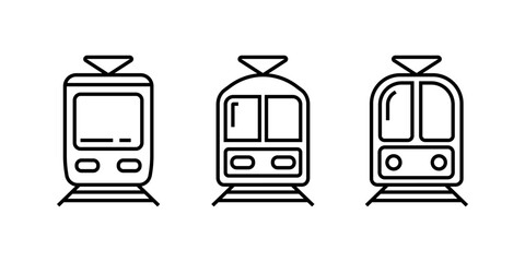 Set of train line icons vector illustration