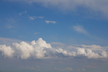 Blue sky on which white clouds have formed