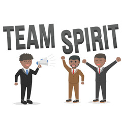 business african team spirit people with text