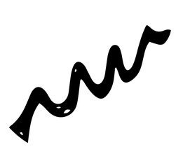 Convolution, a curved line. Black and white sketch, logo, clipart, icon, icon, template. Isolated object on a white background. Vector image.