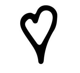 Heart sketch. Logo, clipart, sketch, icon, template. Vector image isolated on a white background. Hand-drawn illustration. Valentine's Day, love. February holiday.